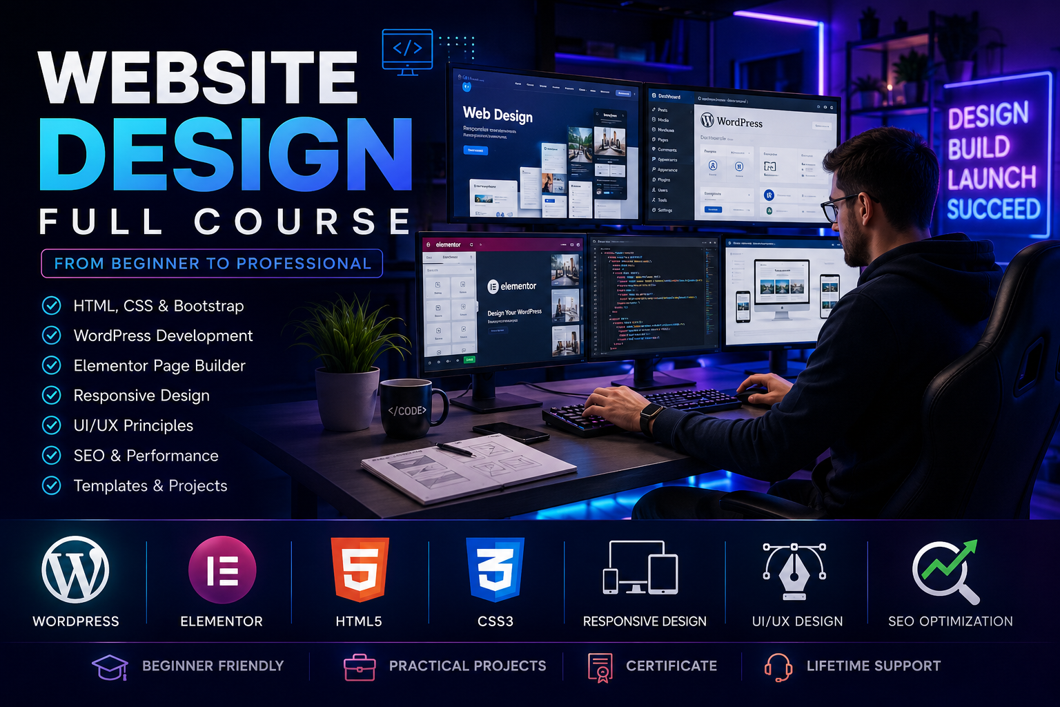 Website Design Full Course 2026| WordPress + Elementor + Responsive Web Design