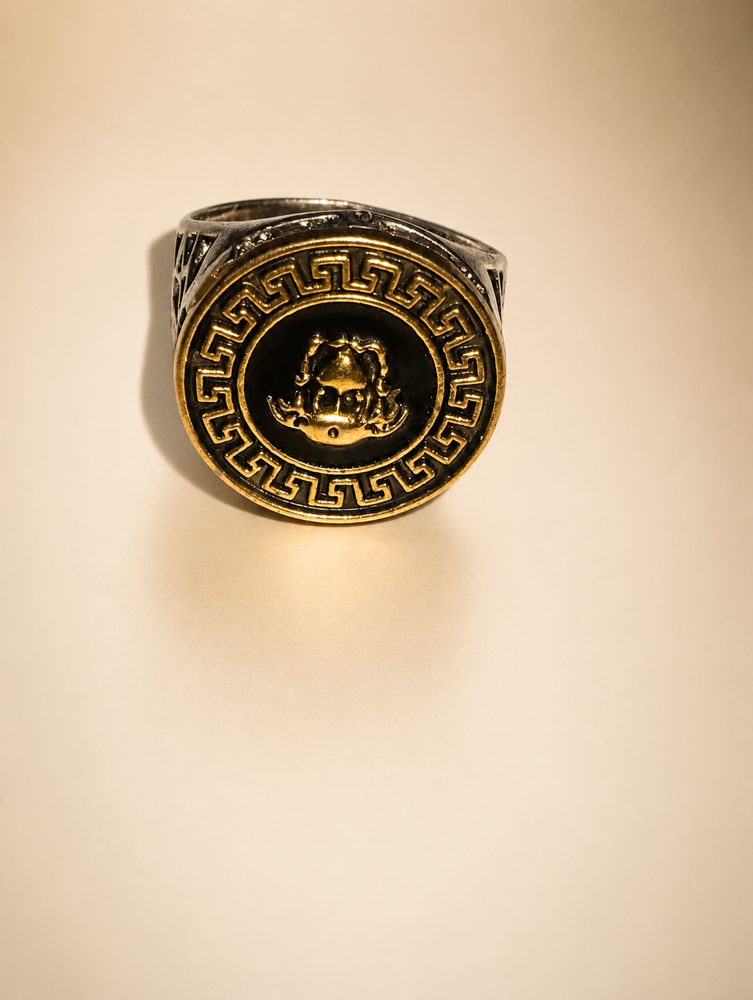 Luxury Medusa Greek Pattern Statement Ring for Men | Vintage Gold & Silver Designer Fashion Ring | Premium Party & Casual Jewelry